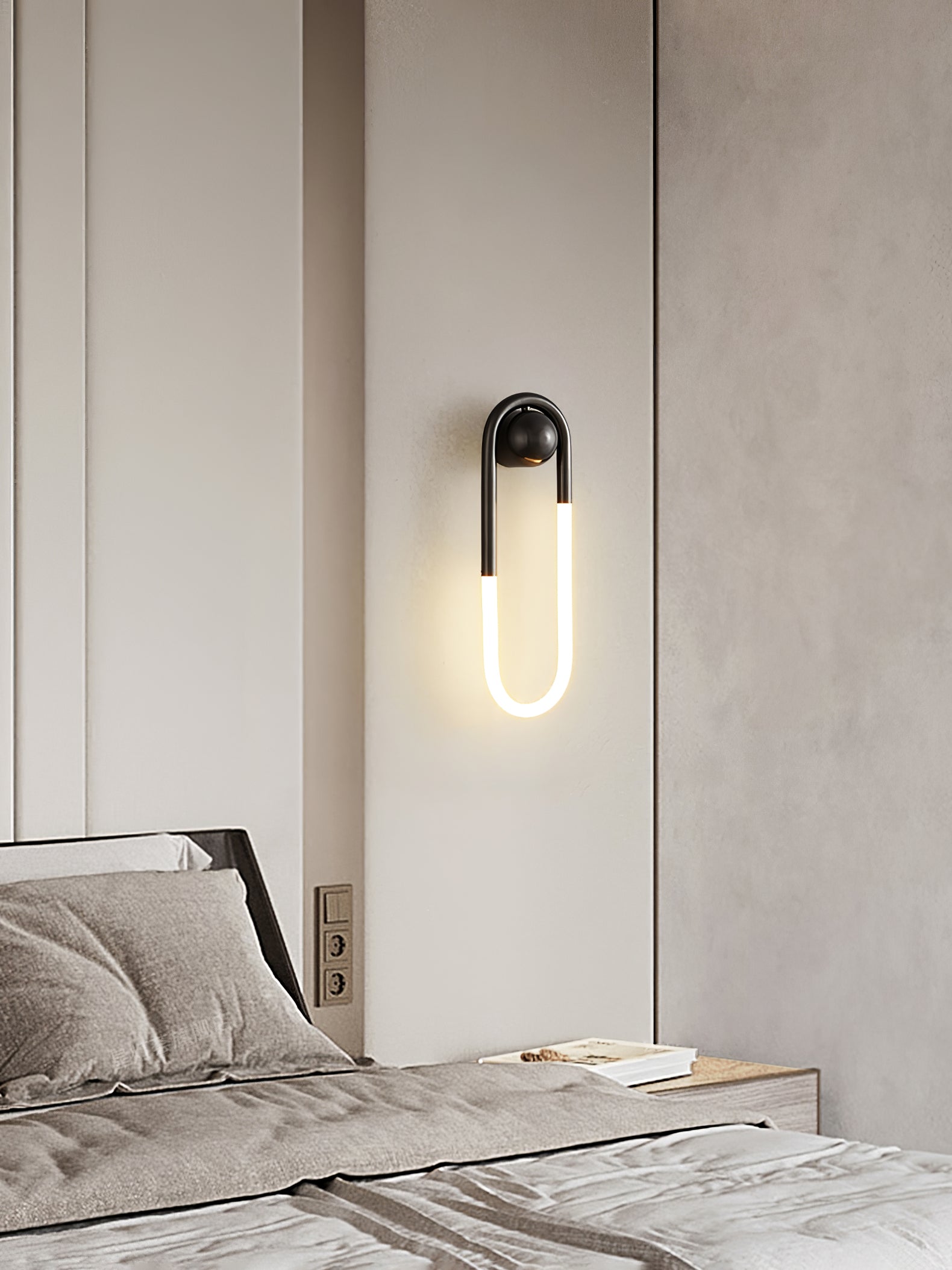 Loop Wall Sconce Brass Integrated LED Dimmable for Hallway and Bedside
