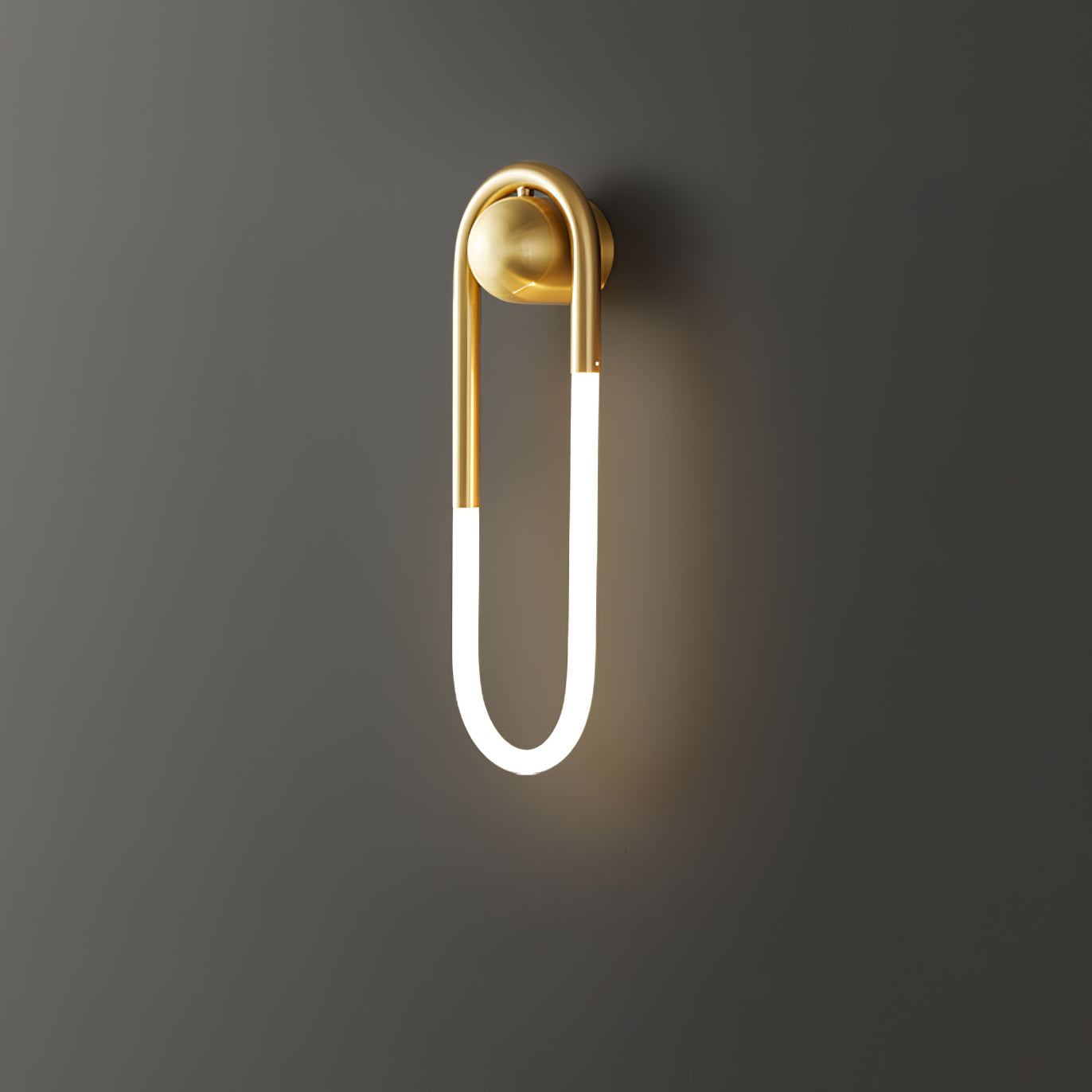 Loop Wall Sconce Brass Integrated LED Dimmable for Hallway and Bedside