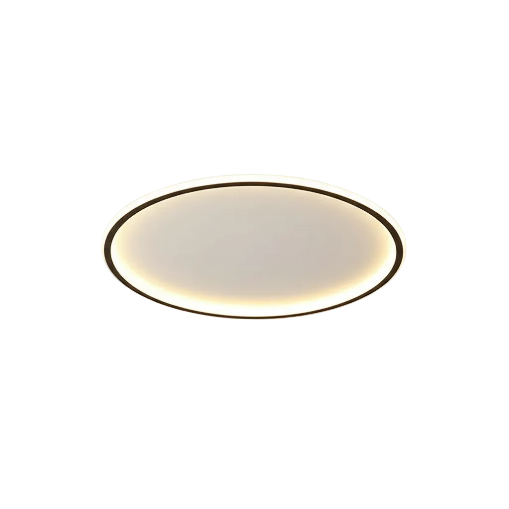 Rund LED-loftlampe med ultratynd ring og baggrundsbelysning