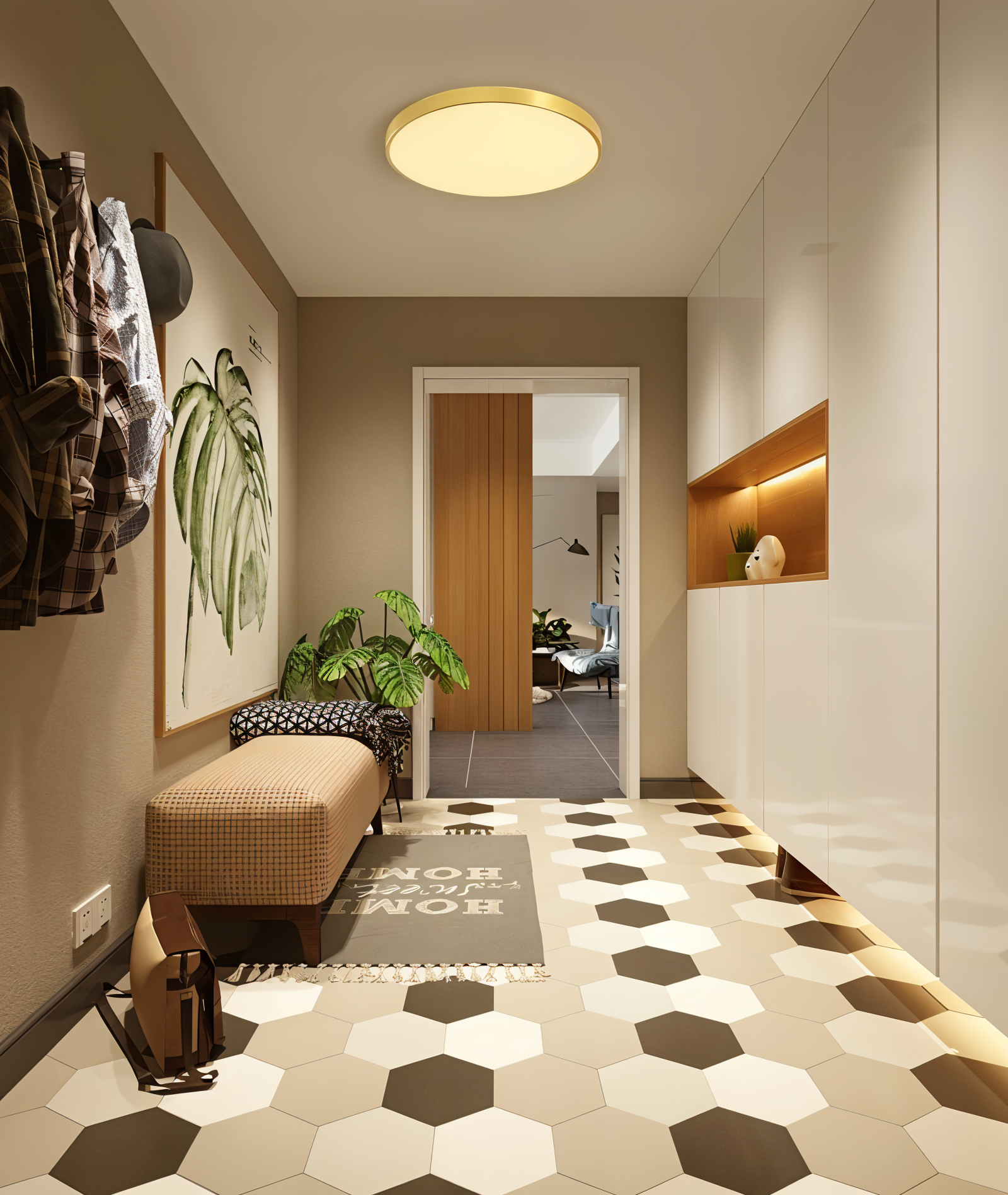 Rund LED loftlampe med slankt design