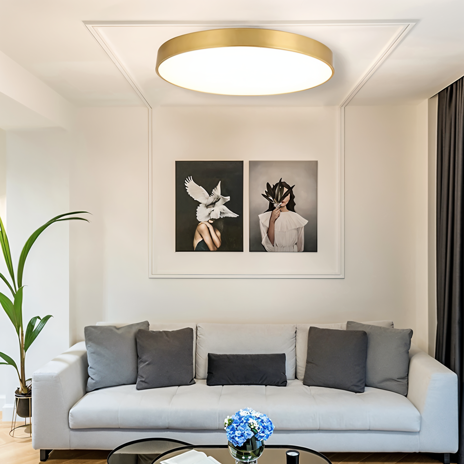 Rund LED loftlampe med slankt design