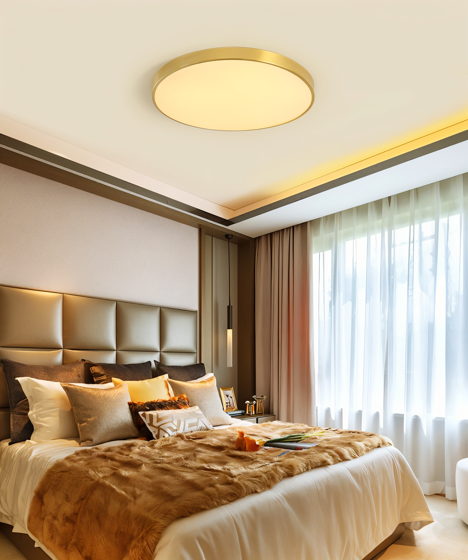 Rund LED loftlampe med slankt design
