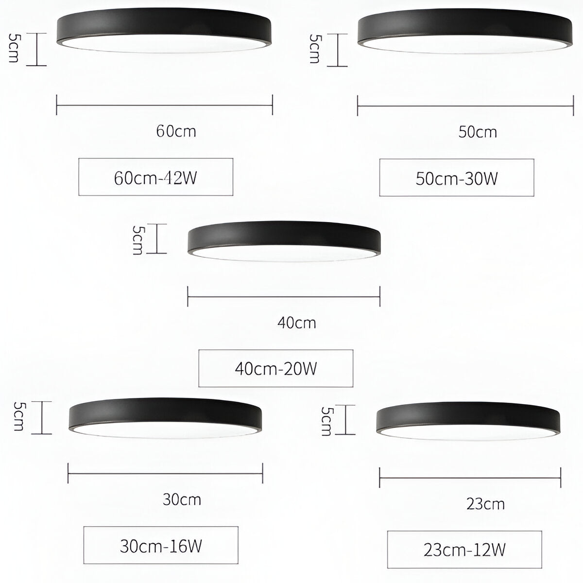 Rund LED loftlampe med slankt design