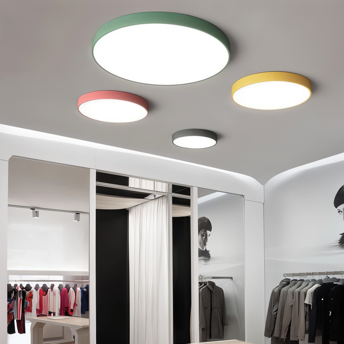 Rund LED loftlampe med slankt design
