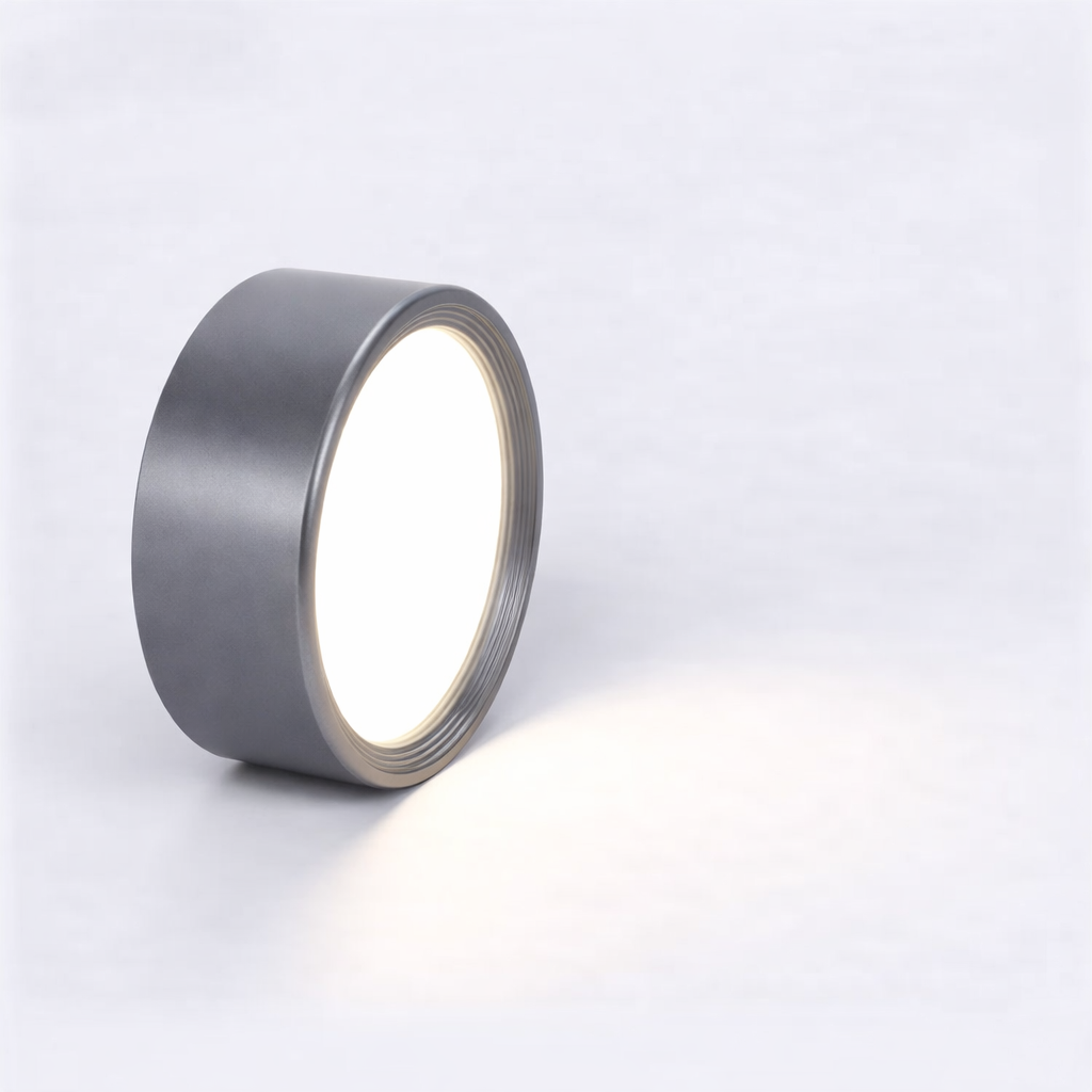 Rund LED loftlampe ultratynd med rillede detaljer