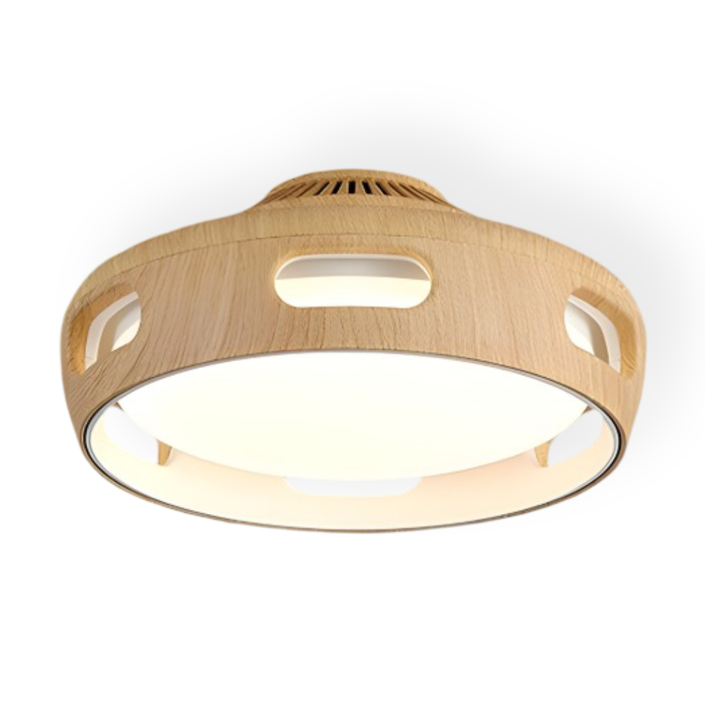 Rund loftslampe i ovale udskæringer og matteret diffuser