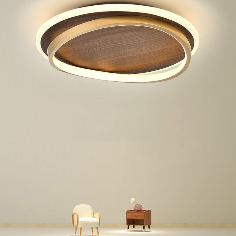 Rund loftslampe i tre lag delt design