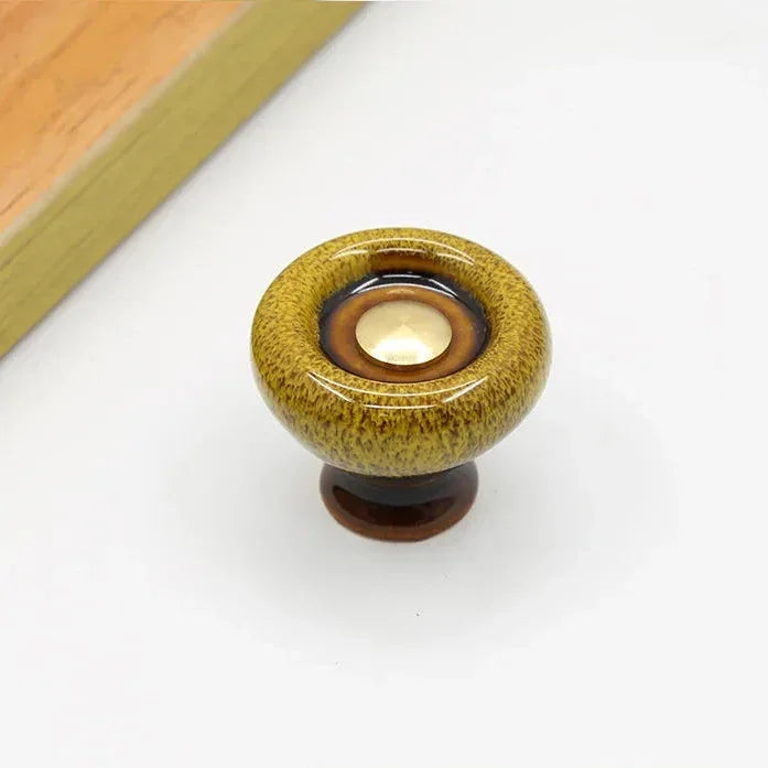 Ceramic Cabinet Knob Single Hole Mount for Drawers and Cupboards