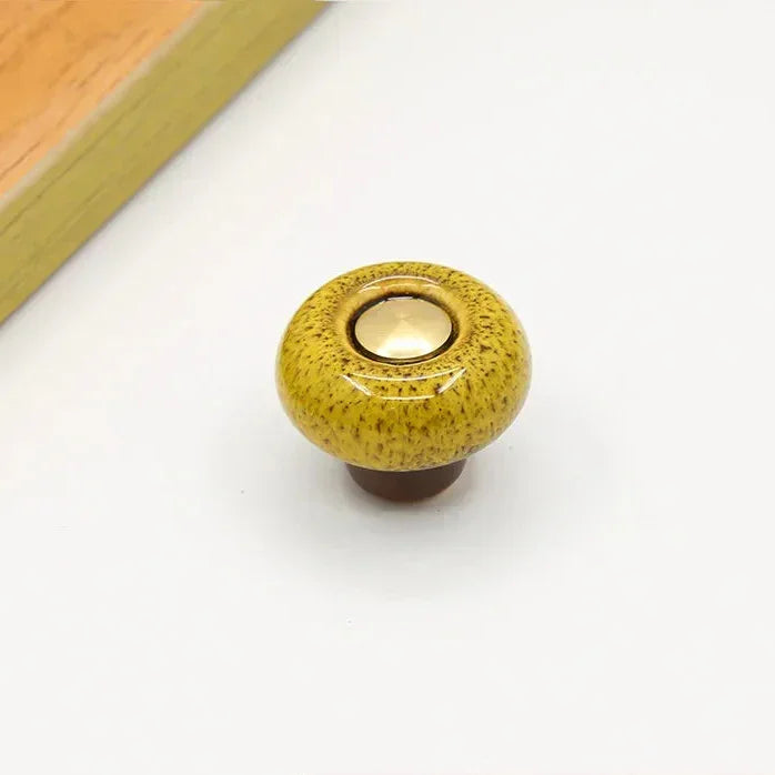 Ceramic Cabinet Knob Single Hole Mount for Drawers and Cupboards