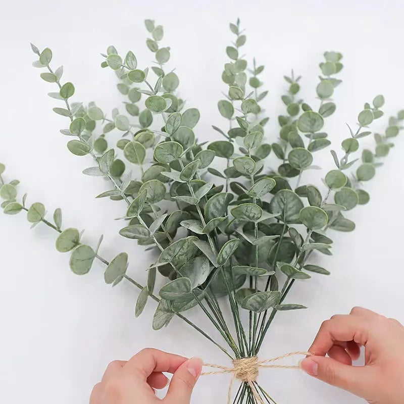 Faux Eucalyptus Stems Artificial Branches for Vase Filler and Centerpiece