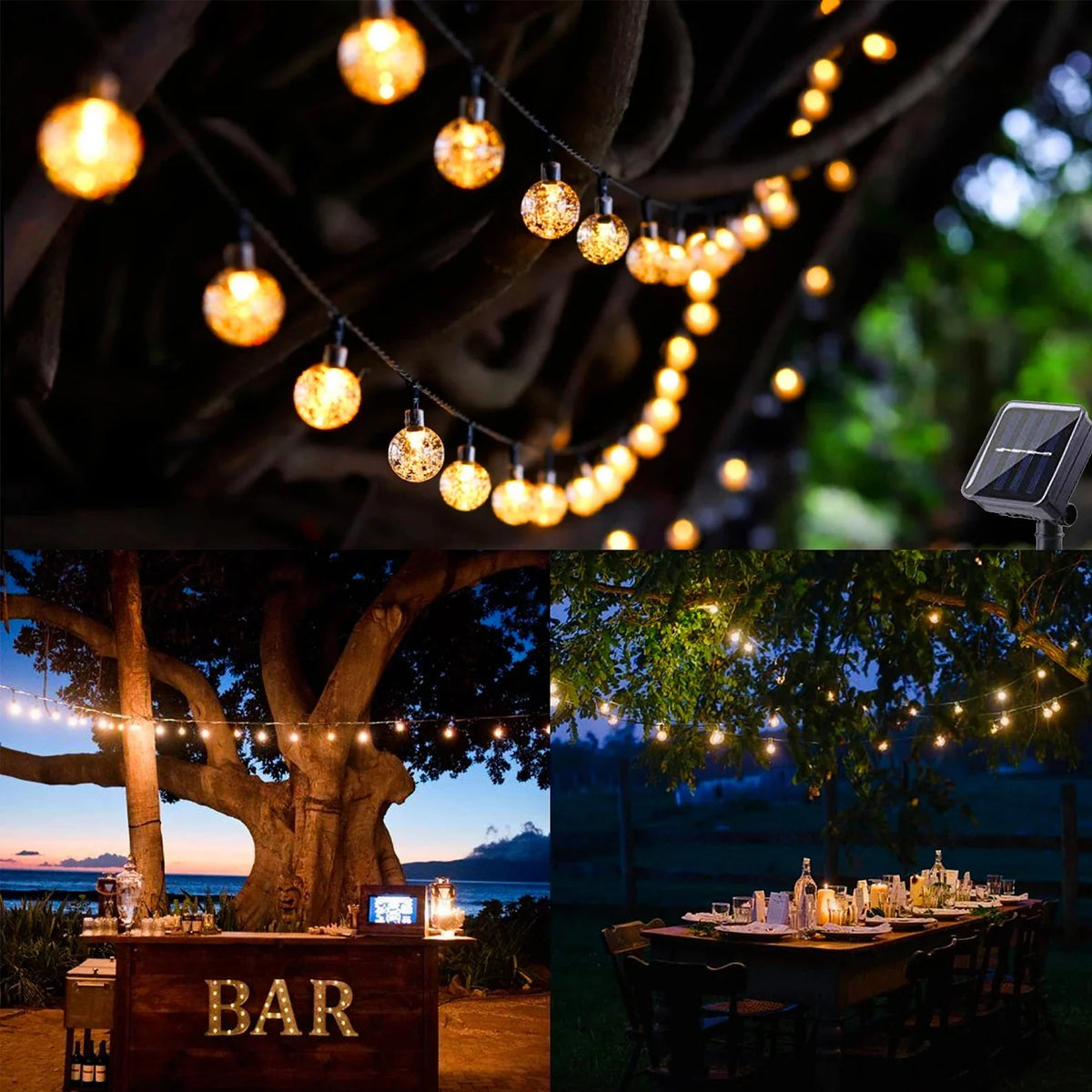 Solar Twinkle Lights Outdoor Starry String Lights for Garden Deck and Patio