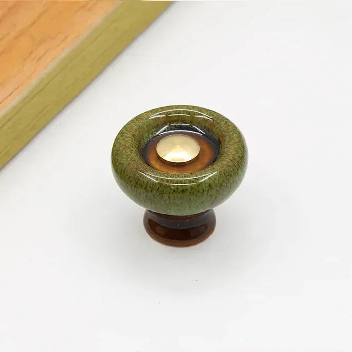 Ceramic Cabinet Knob Single Hole Mount for Drawers and Cupboards