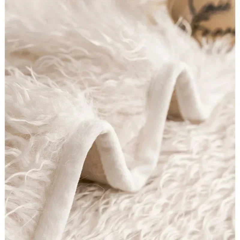 Faux Lambswool Sofa Cover with Long Shaggy Pile