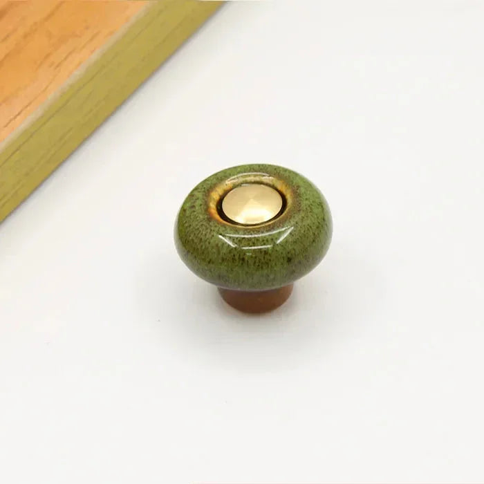 Ceramic Cabinet Knob Single Hole Mount for Drawers and Cupboards