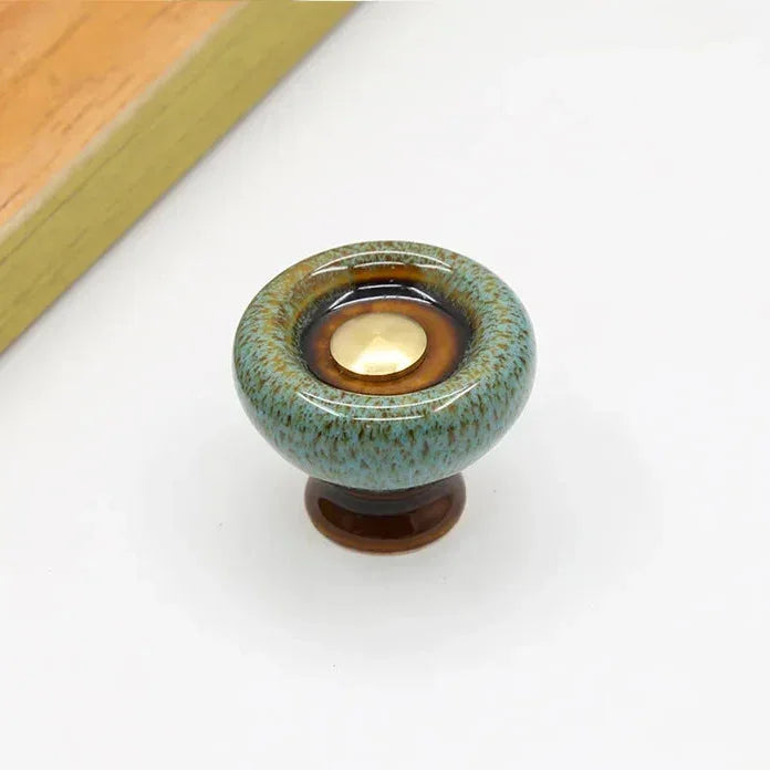Ceramic Cabinet Knob Single Hole Mount for Drawers and Cupboards