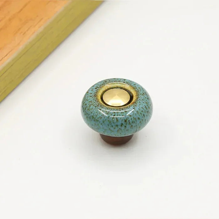 Ceramic Cabinet Knob Single Hole Mount for Drawers and Cupboards