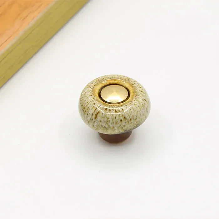 Ceramic Cabinet Knob Single Hole Mount for Drawers and Cupboards
