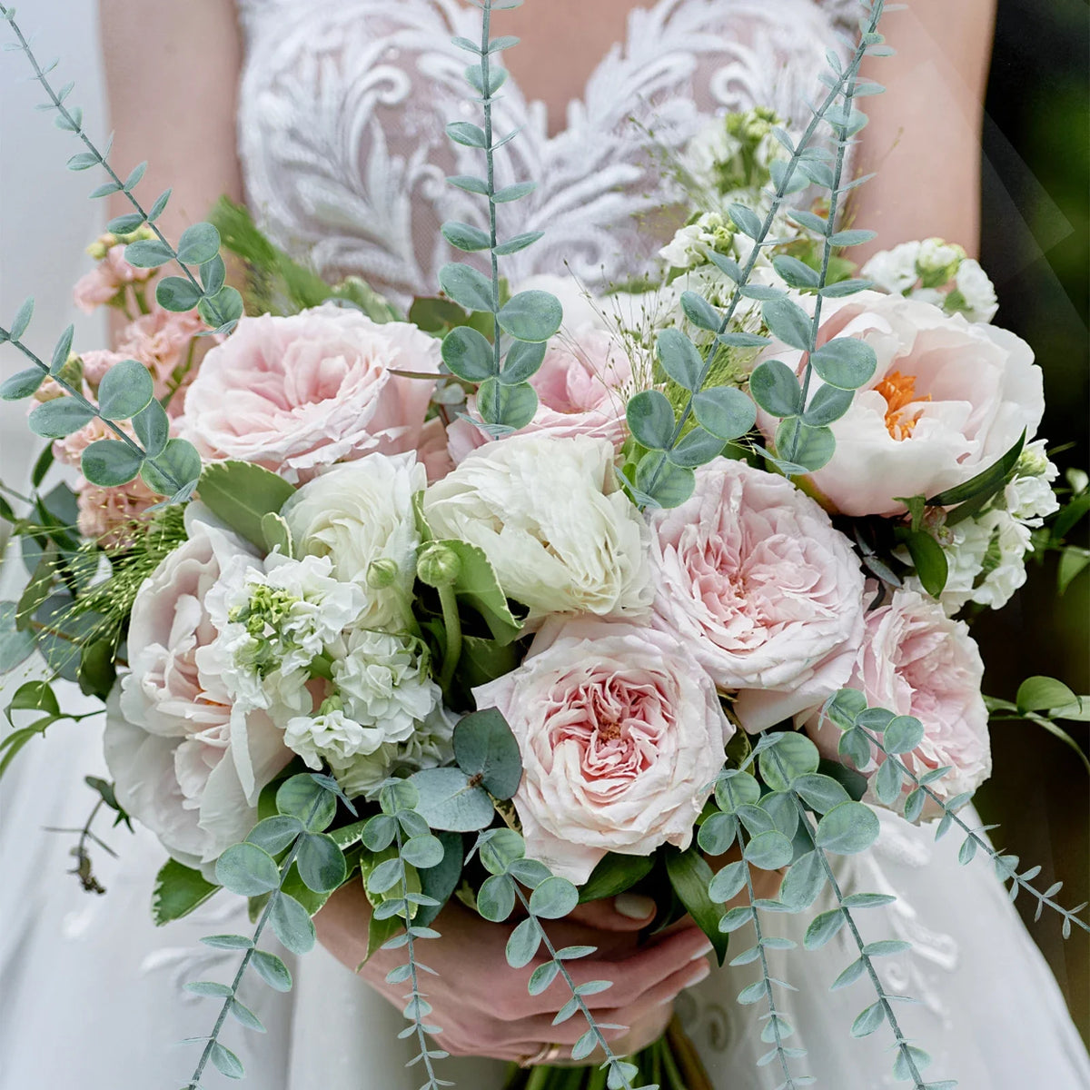 Faux Eucalyptus Stems Artificial Branches for Vase Filler and Centerpiece