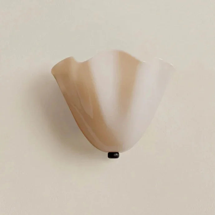 Colored Glass Wall Sconce Ruffled Shade Bedside
