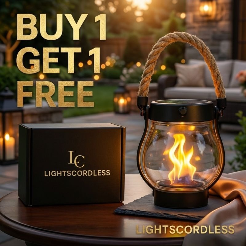 Solar Lantern Outdoor Waterproof Flickering Flame Dusk to Dawn for Patio
