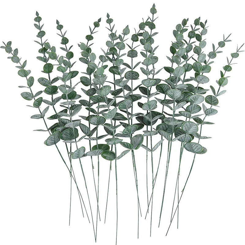 Faux Eucalyptus Stems Artificial Branches for Vase Filler and Centerpiece