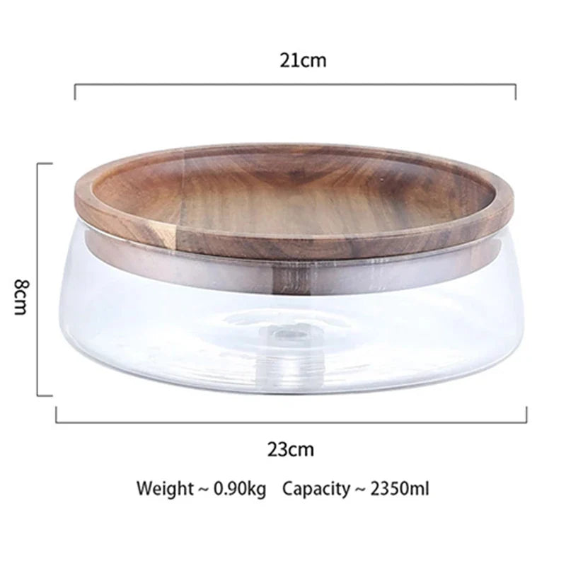 Wooden Food Storage Container with Lid Kitchen Canister for Counter Storage