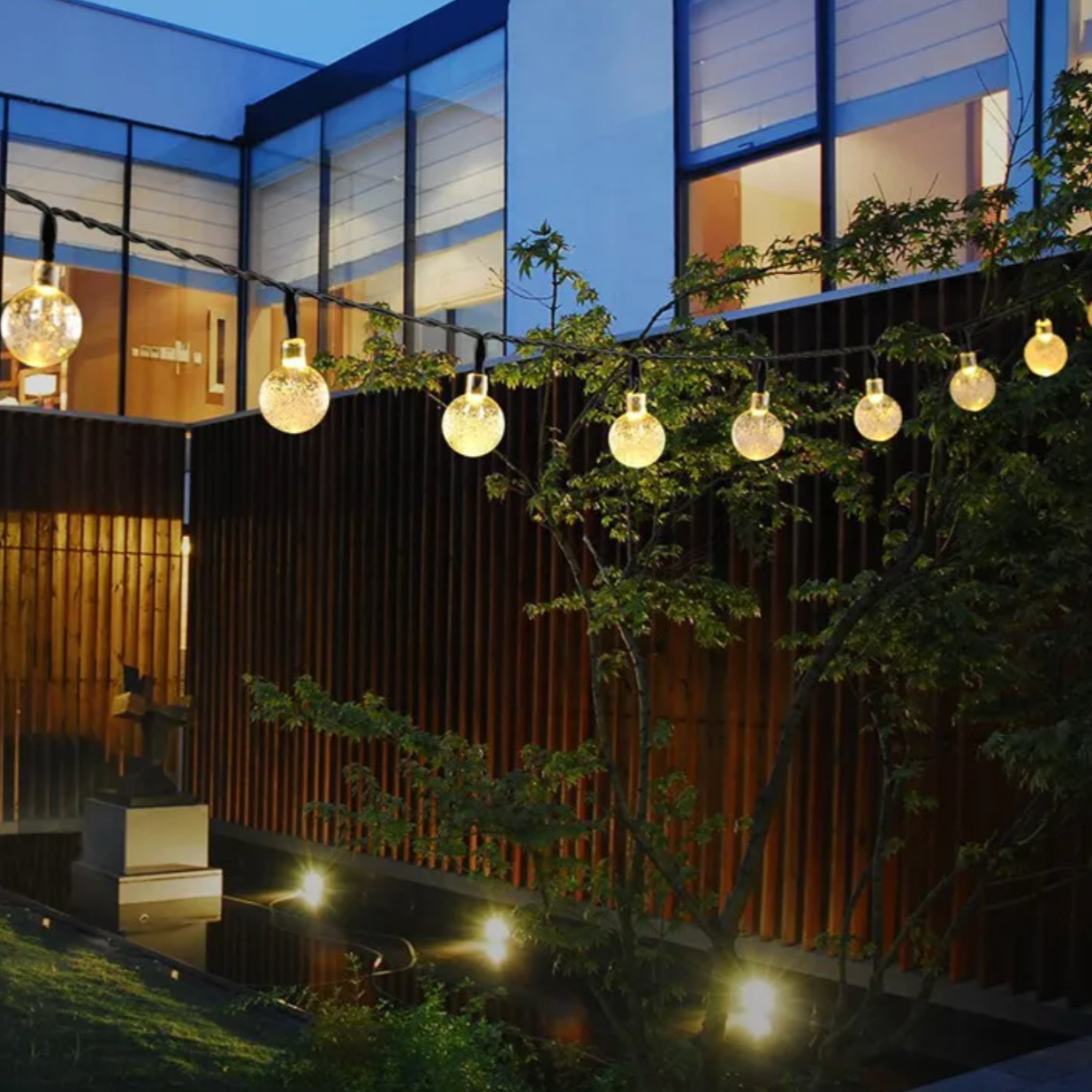 Solar Twinkle Lights Outdoor Starry String Lights for Garden Deck and Patio