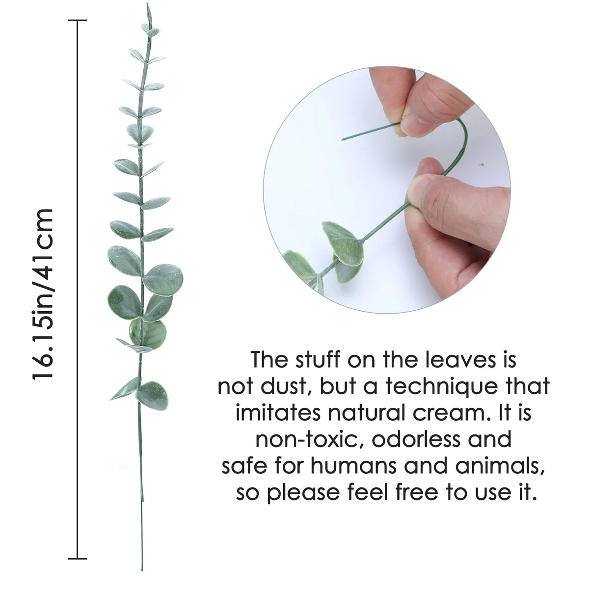 Faux Eucalyptus Stems Artificial Branches for Vase Filler and Centerpiece