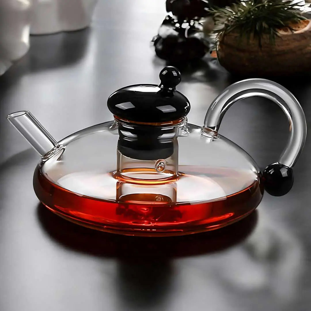 Glass Tea Set with Stovetop Safe Teapot and Cups