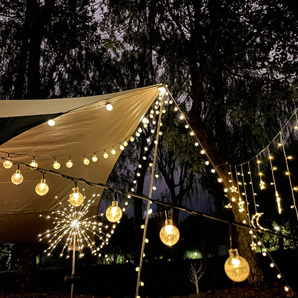 Solar Twinkle Lights Outdoor Starry String Lights for Garden Deck and Patio
