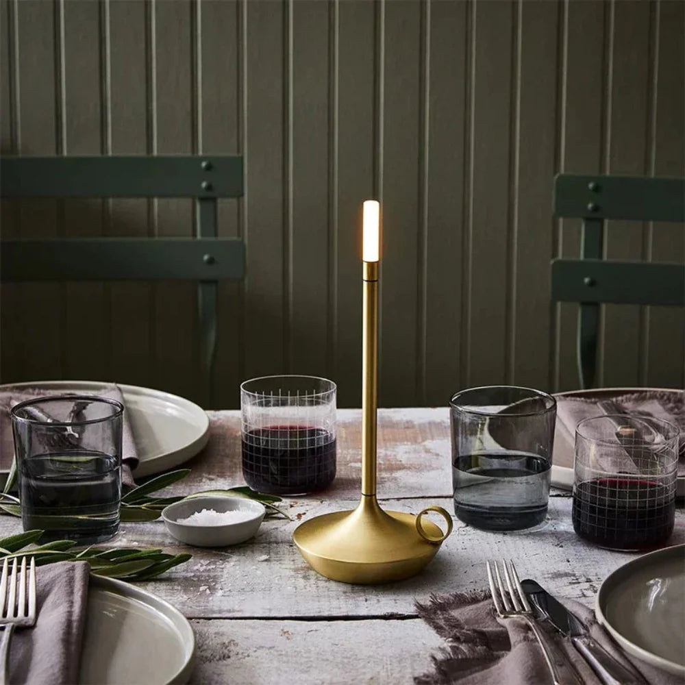 Portable Candle Lantern Metal Flameless Light for Camping and Backyard