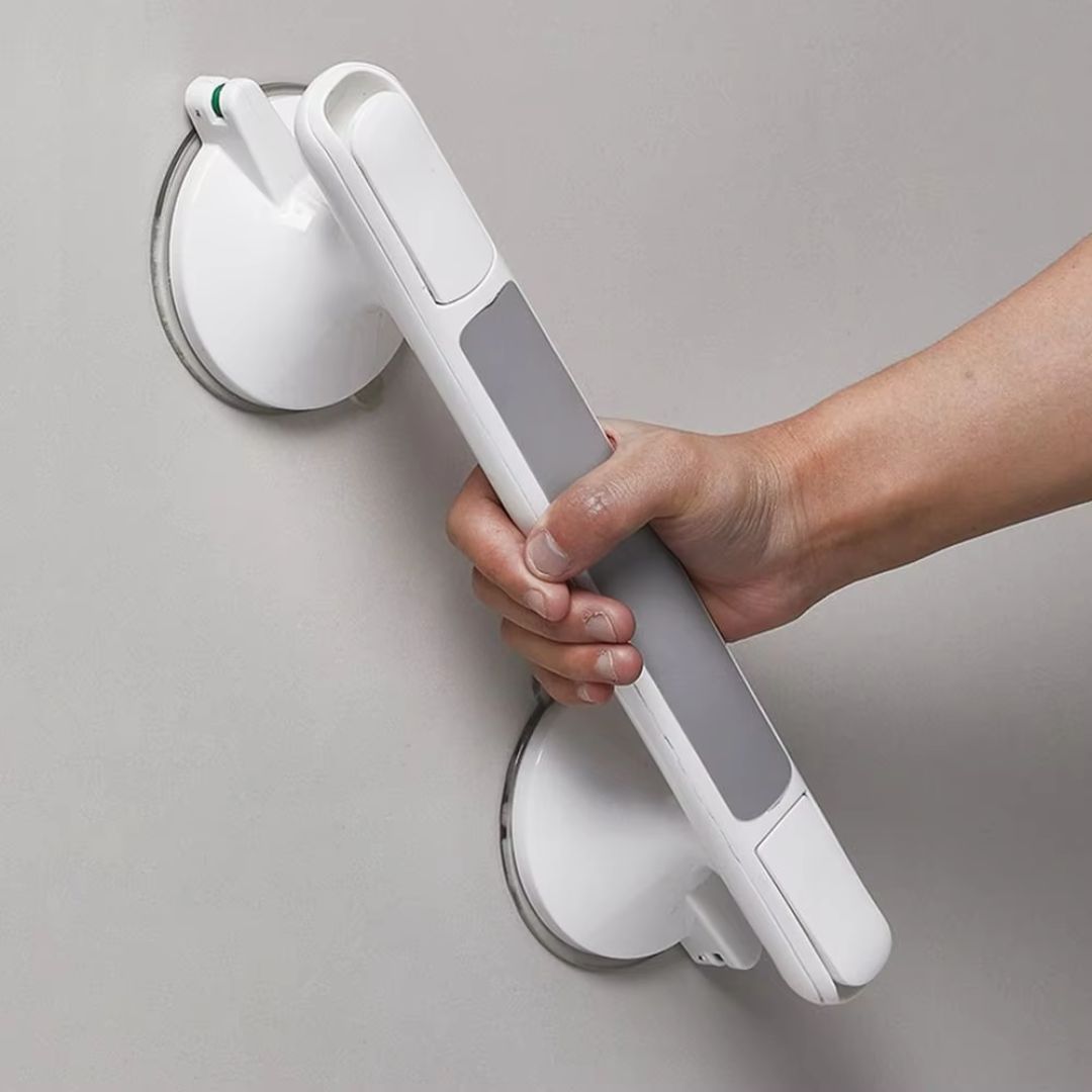 Shower Grab Bar Suction Cup No Drill with Grip Indicator