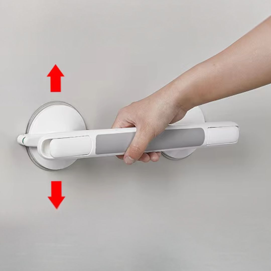 Shower Grab Bar Suction Cup No Drill with Grip Indicator