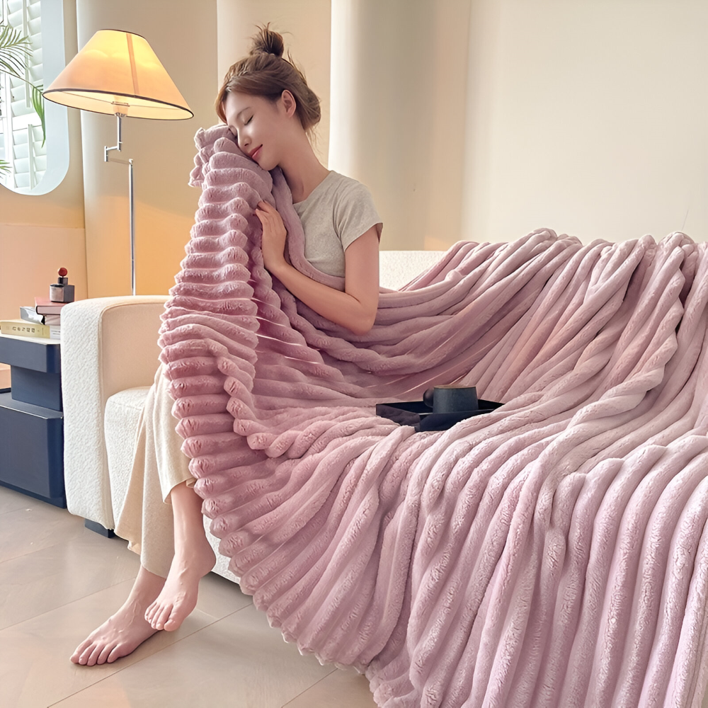 Sofatæppe med pufstriber sofatæppe med quiltet tekstur