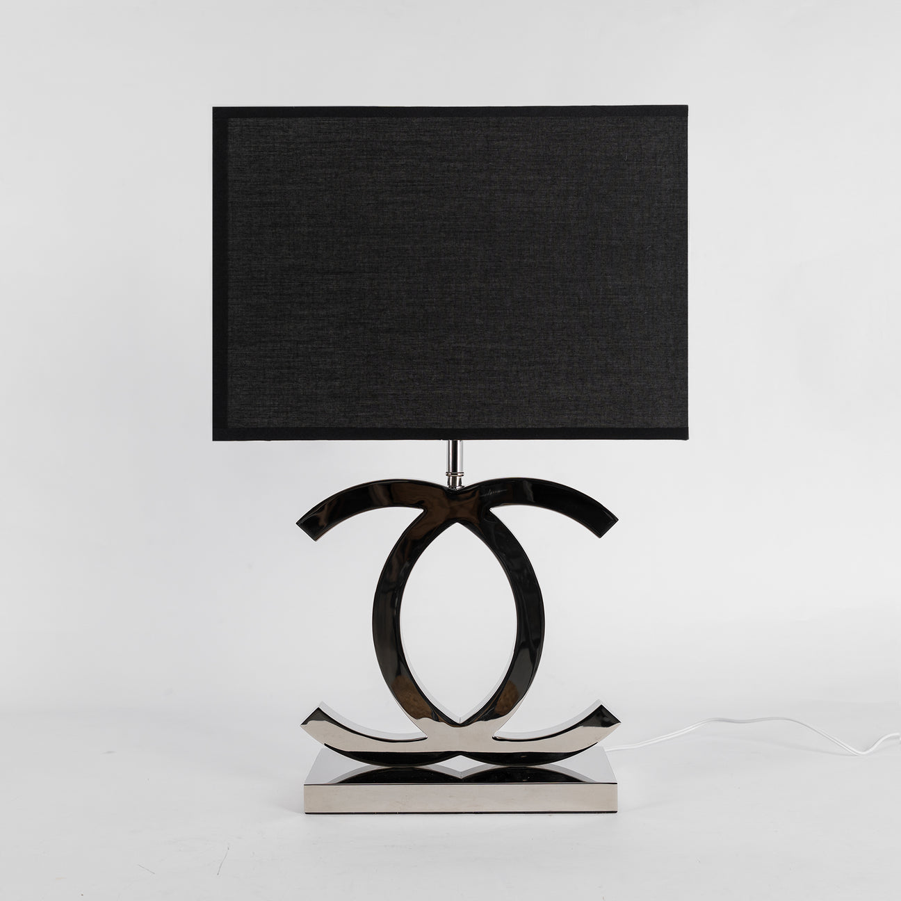 Stainless Steel Table Lamp Dome Fabric Shade Bedside and Home Office