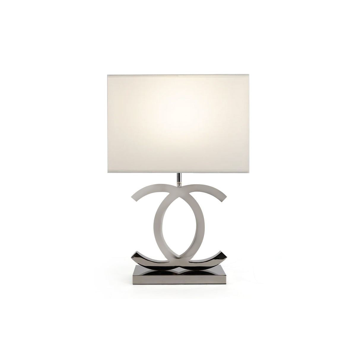 Stainless Steel Table Lamp Dome Fabric Shade Bedside and Home Office