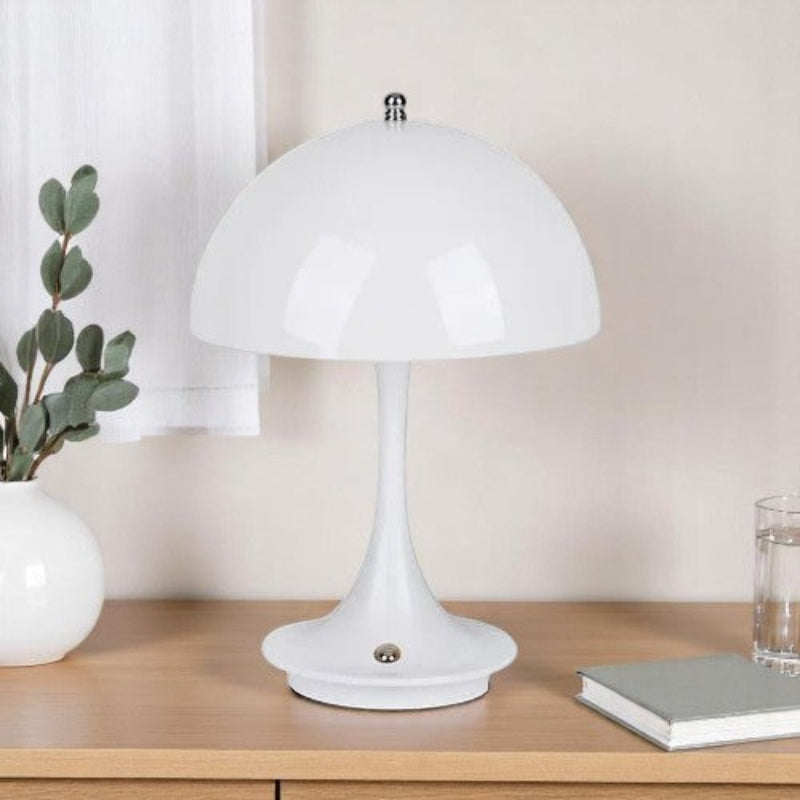Trådløs LED-bordlampe med kuppelskærm