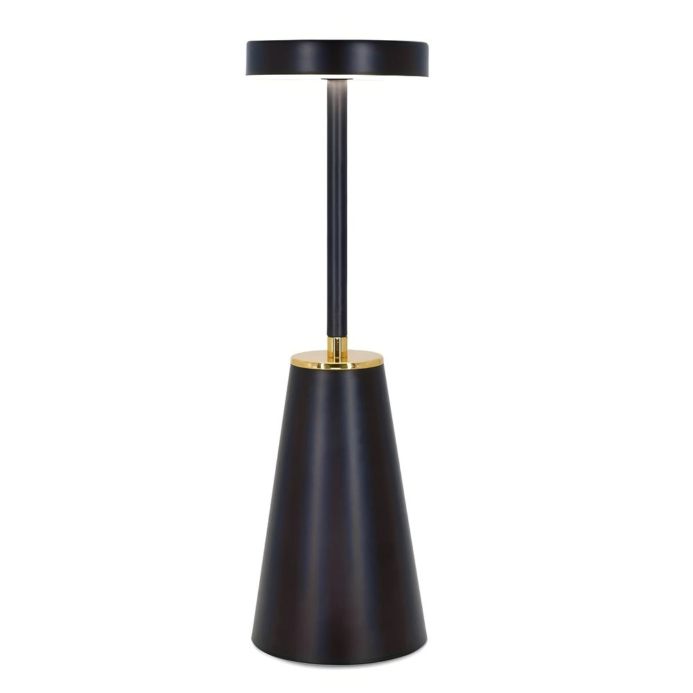 Trådløs LED bordlampe genopladelig metal med touch slank konisk base
