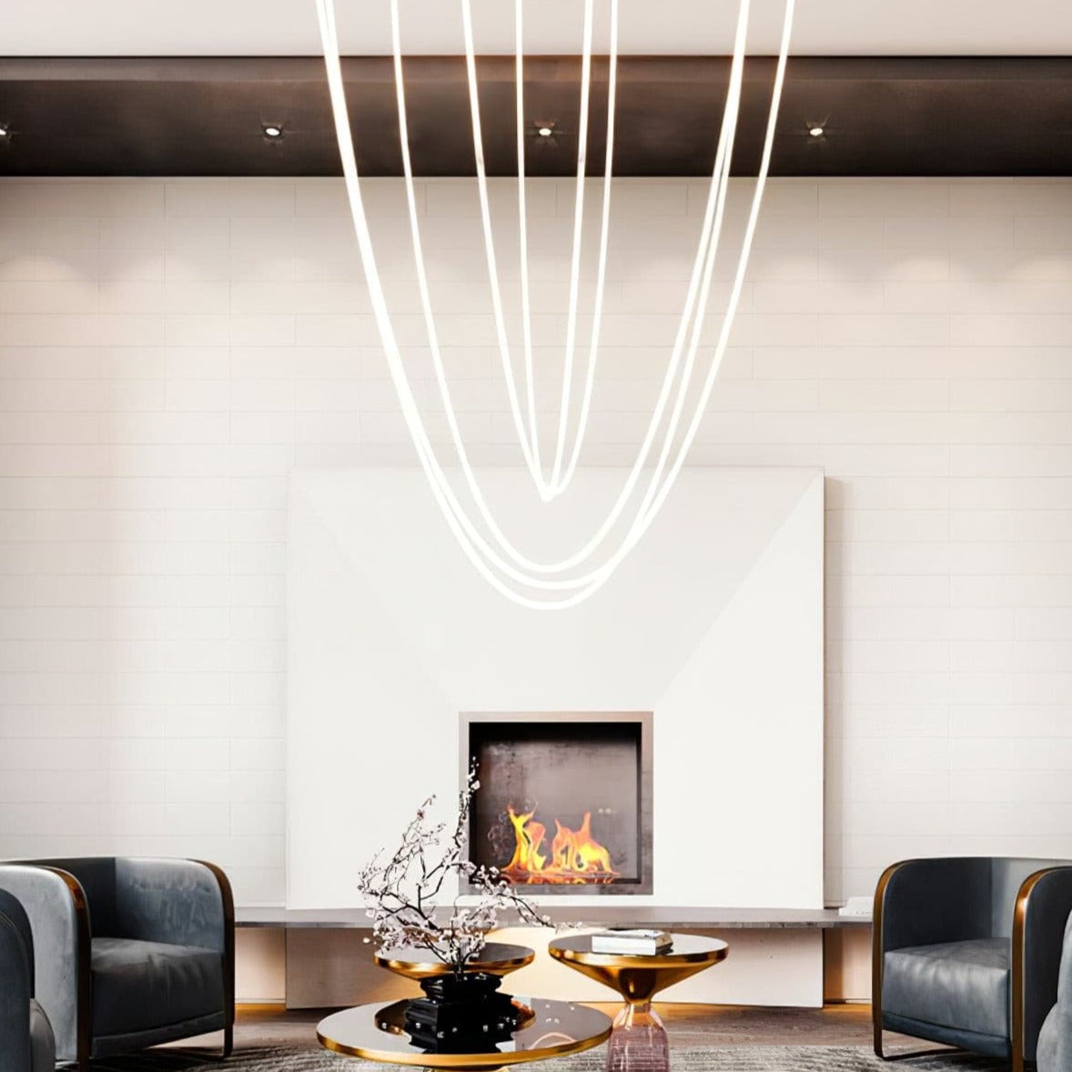 Flexible LED Ribbon Pendant Light Silicone Strip Custom Length Lighting