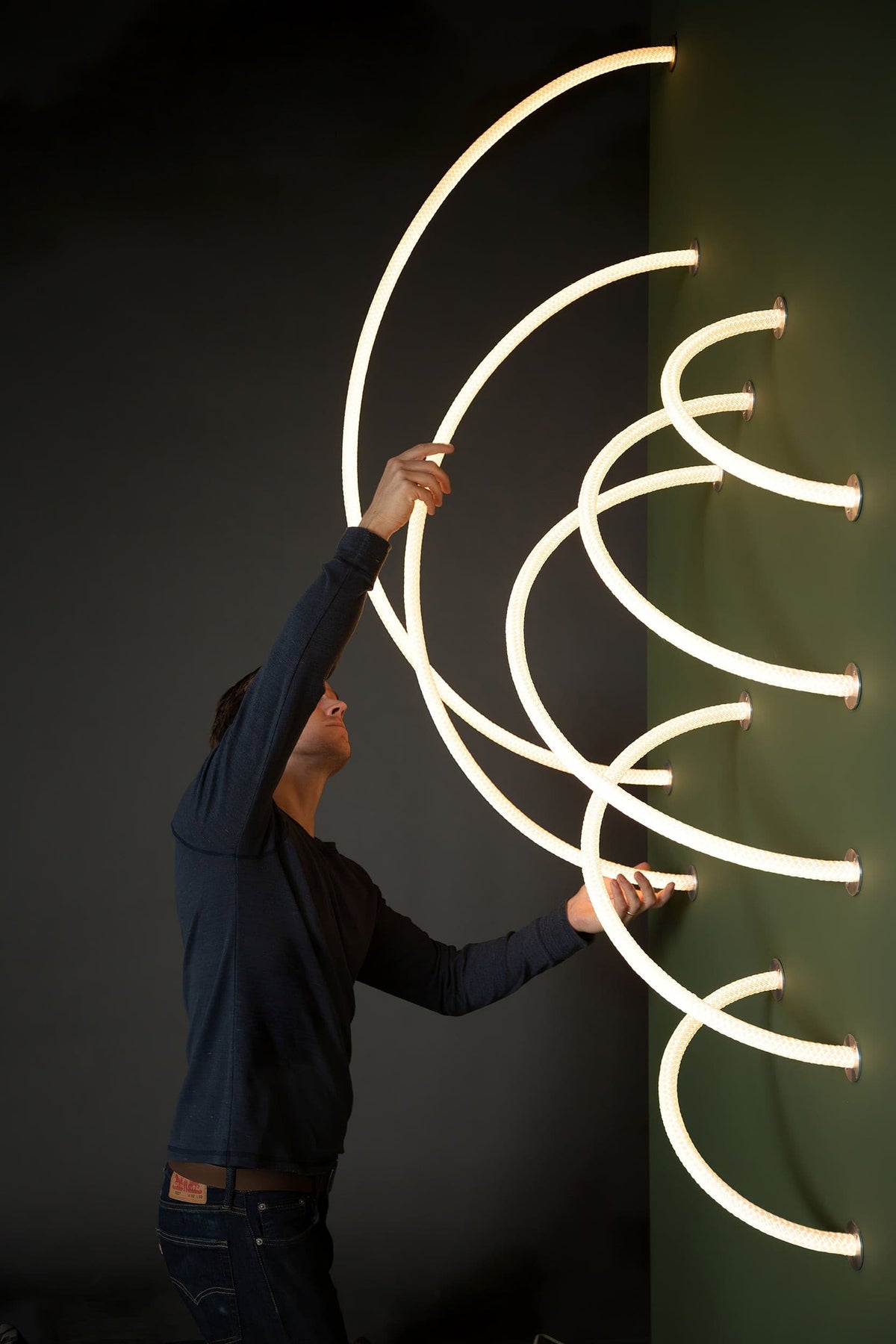 Flexible LED Ribbon Pendant Light Silicone Strip Custom Length Lighting