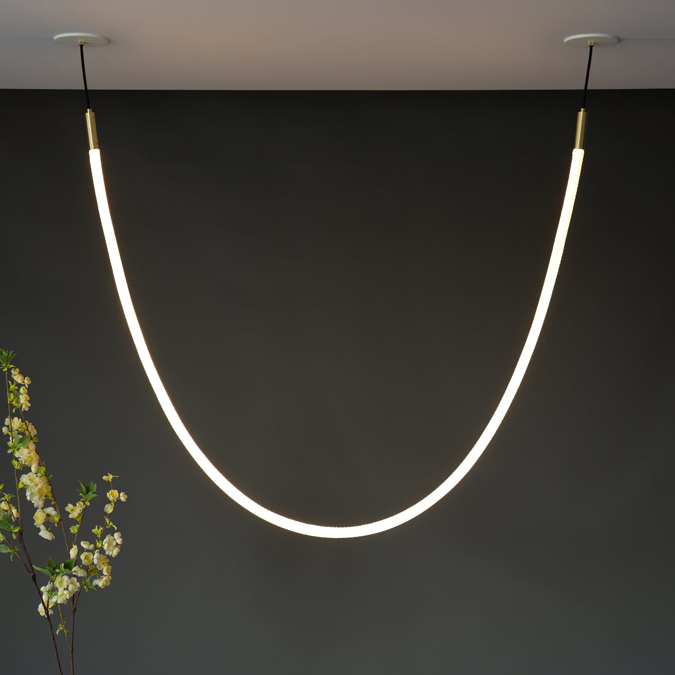 Flexible LED Ribbon Pendant Light Silicone Strip Custom Length Lighting