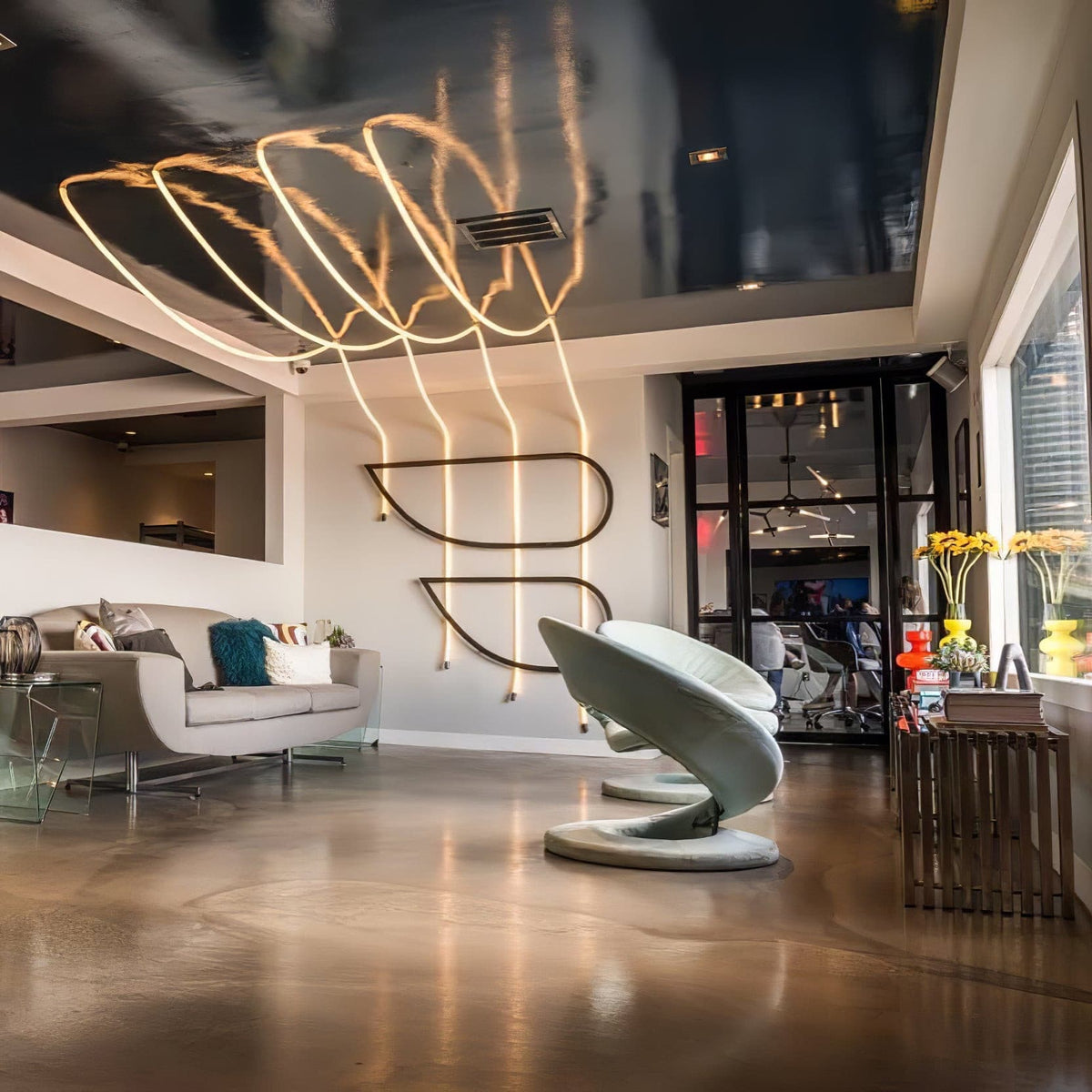 Flexible LED Ribbon Pendant Light Silicone Strip Custom Length Lighting