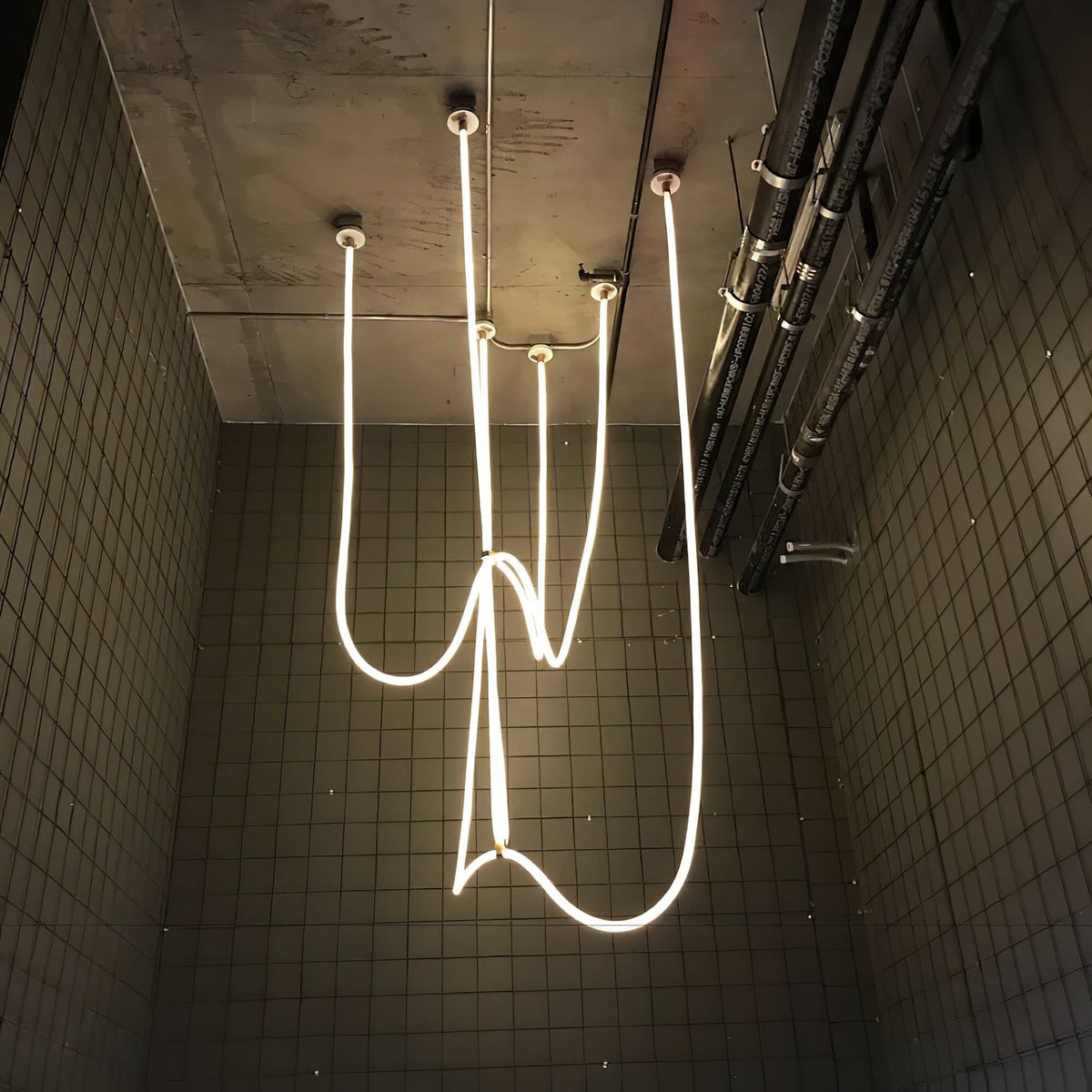 Flexible LED Ribbon Pendant Light Silicone Strip Custom Length Lighting