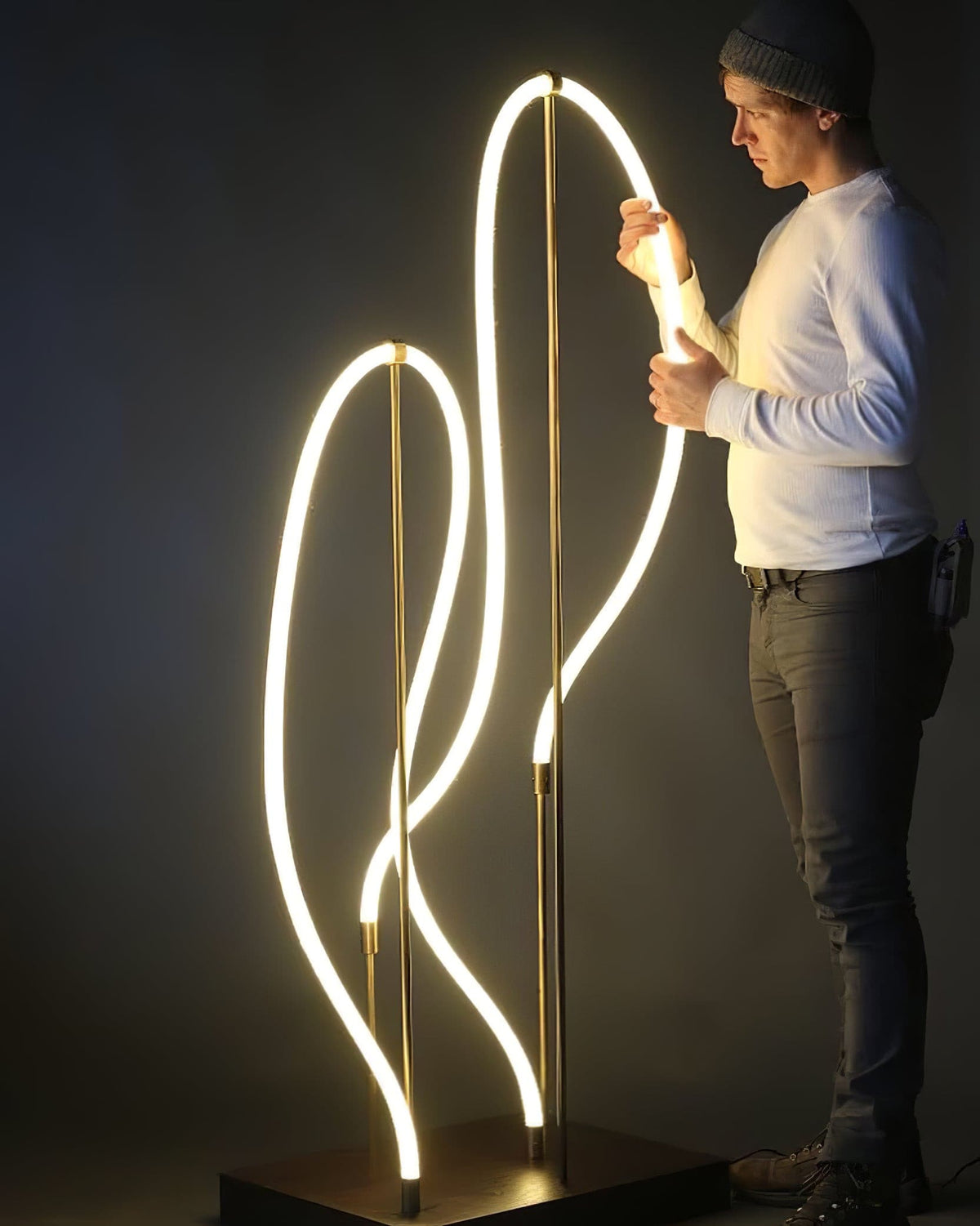 Flexible LED Ribbon Pendant Light Silicone Strip Custom Length Lighting