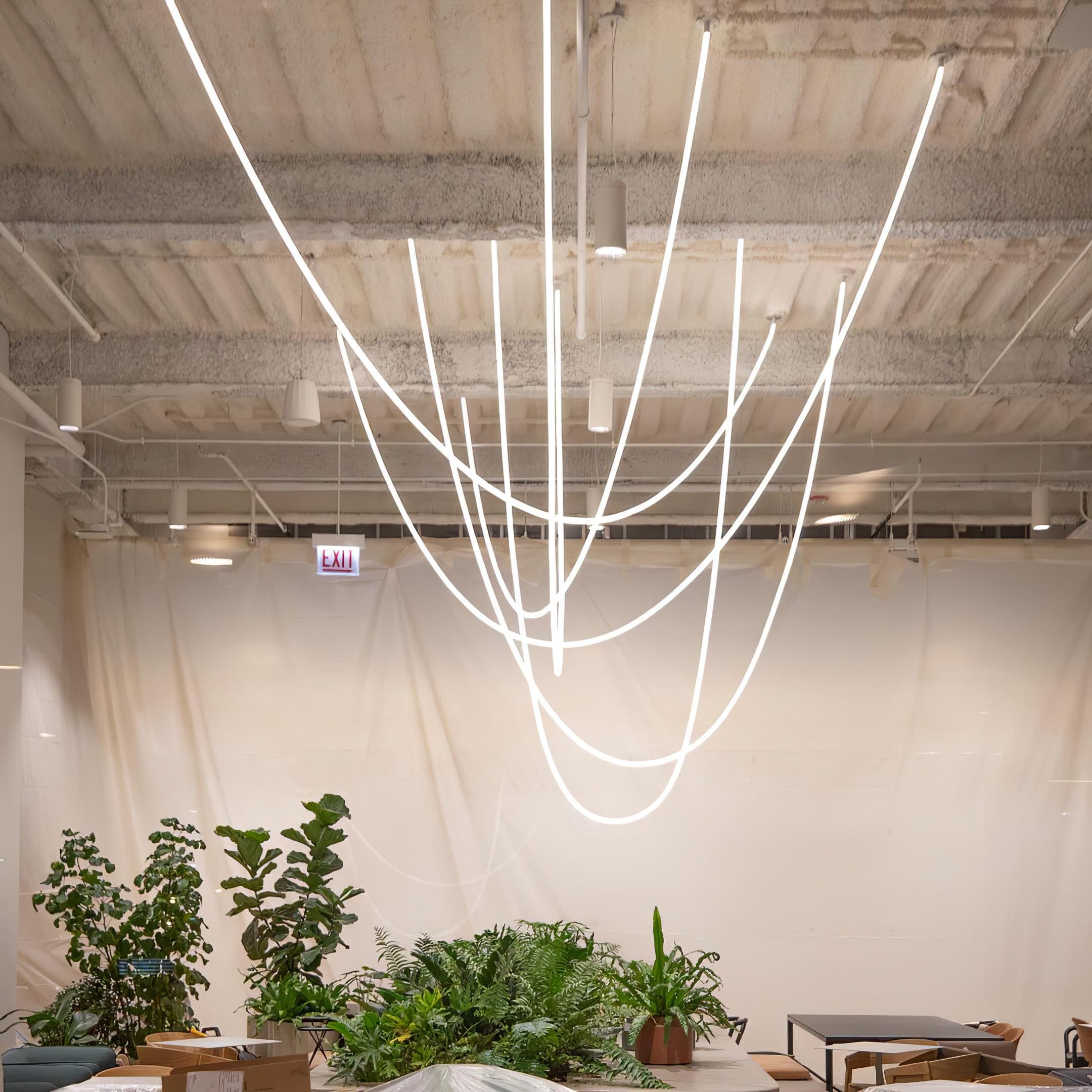 Flexible LED Ribbon Pendant Light Silicone Strip Custom Length Lighting
