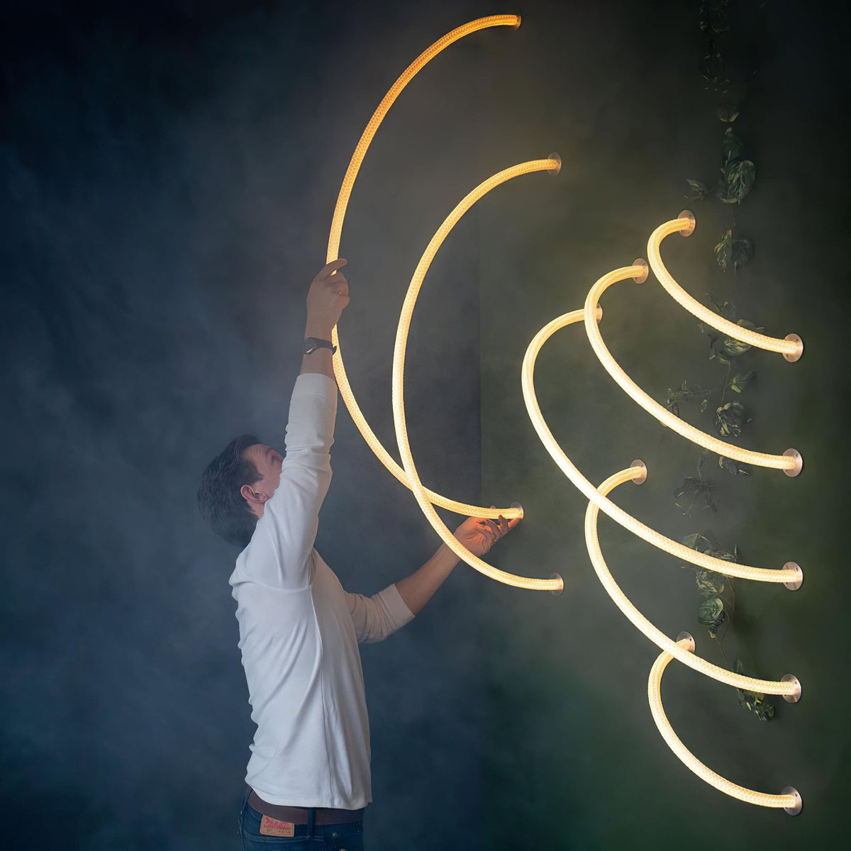 Flexible LED Ribbon Pendant Light Silicone Strip Custom Length Lighting