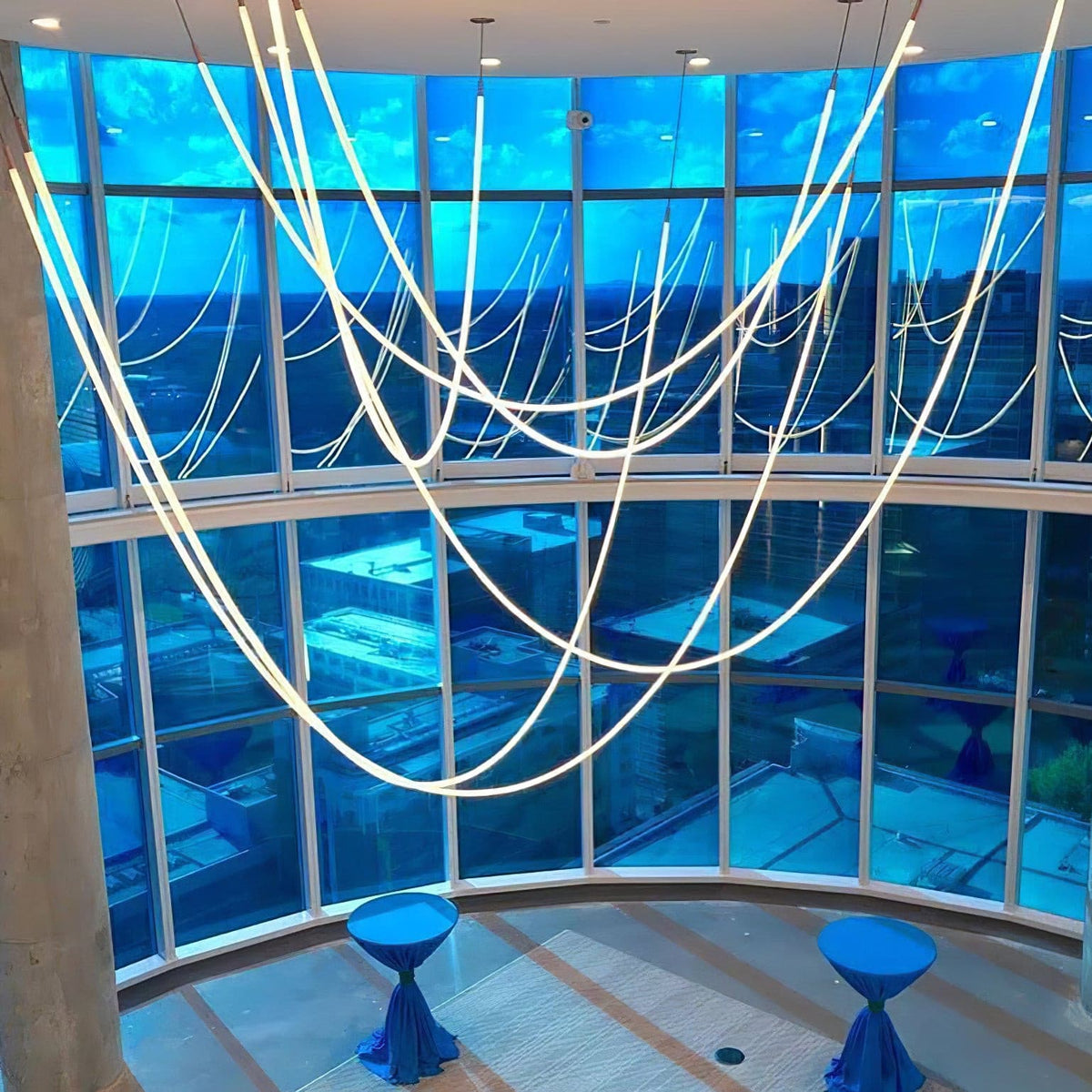 Flexible LED Ribbon Pendant Light Silicone Strip Custom Length Lighting