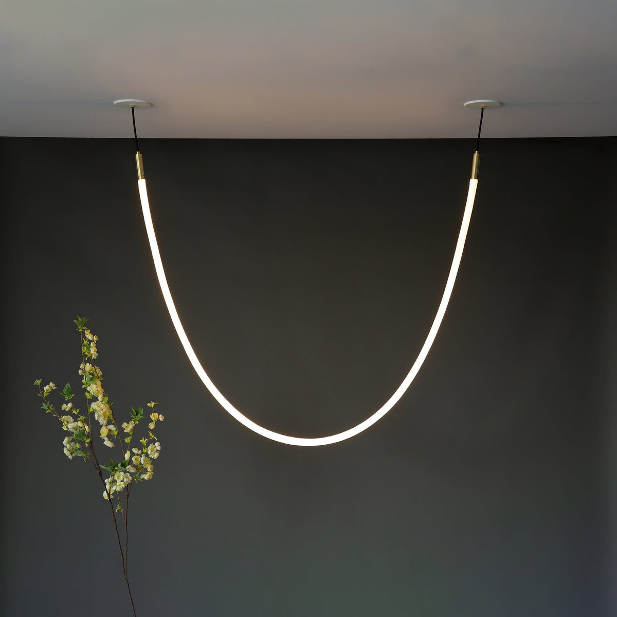 Flexible LED Ribbon Pendant Light Silicone Strip Custom Length Lighting