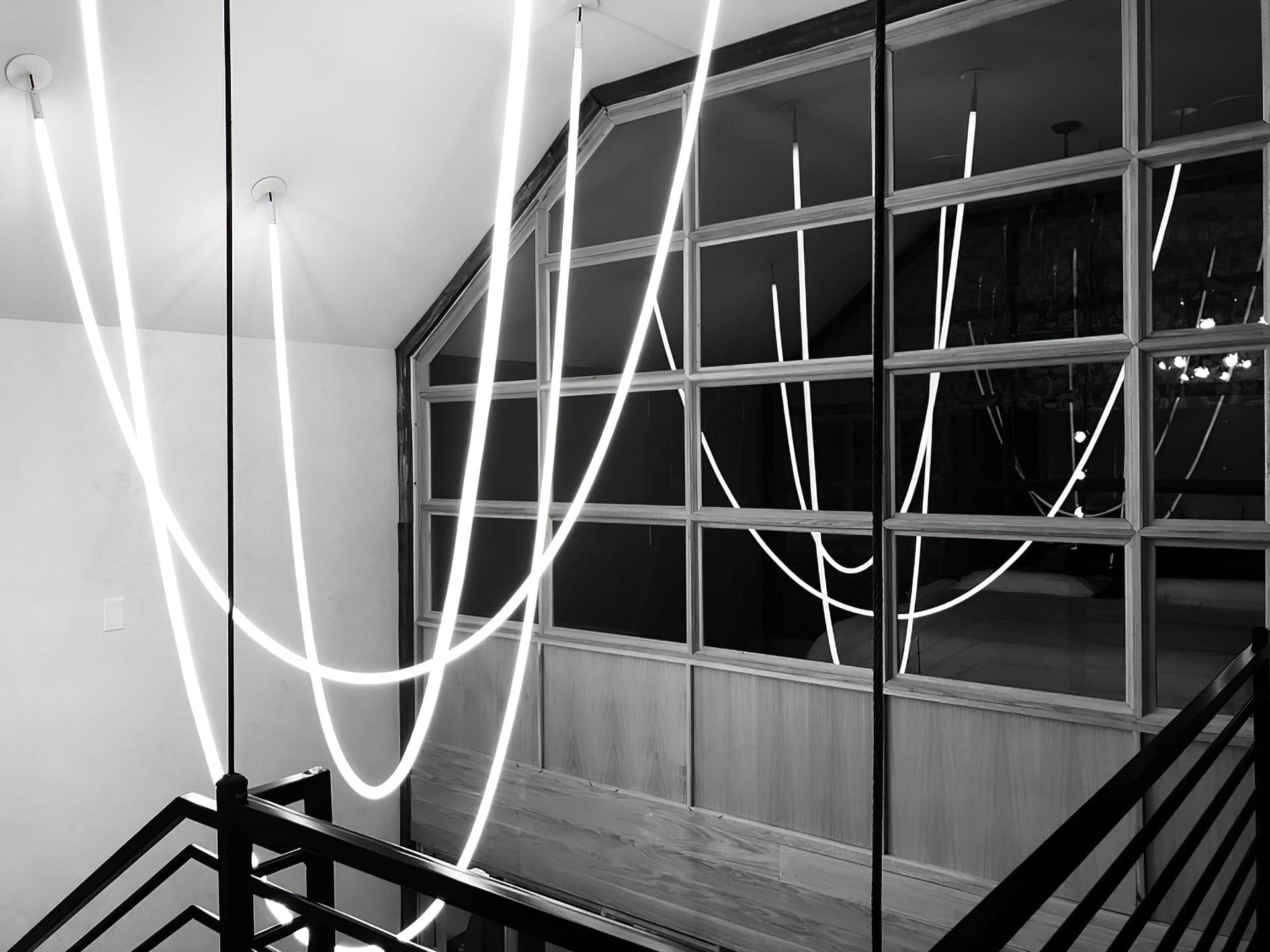Flexible LED Ribbon Pendant Light Silicone Strip Custom Length Lighting