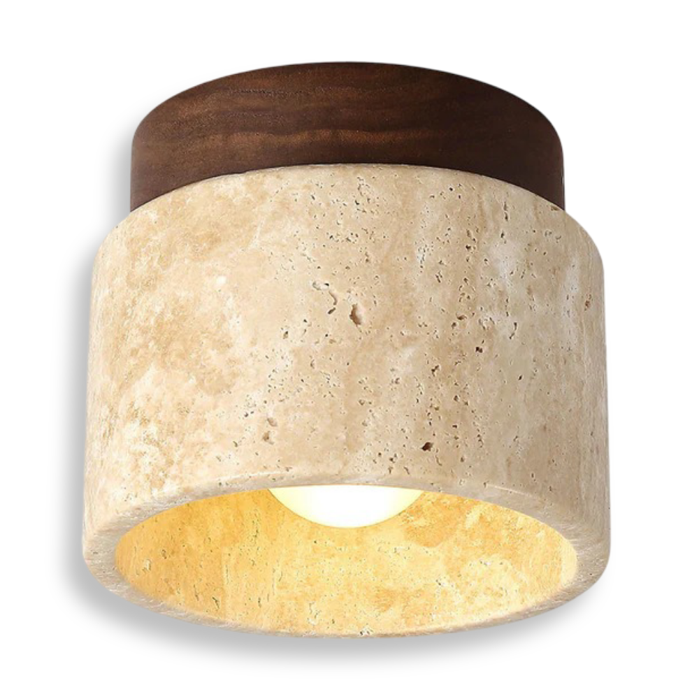Travertine Flush Mount Ceiling Light